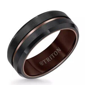8MM Tungsten Carbide Ring/Black and Espresso